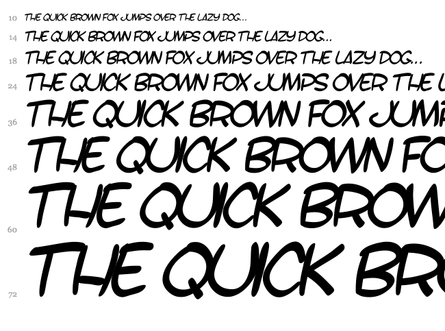 SF Toontime font waterfall